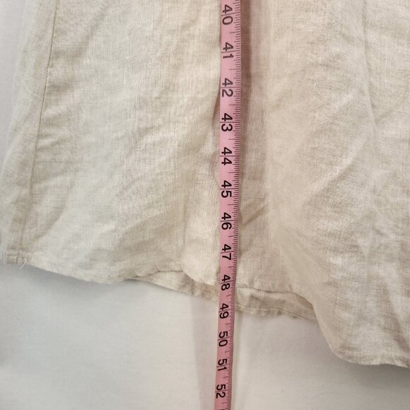 Bohme Linen Dress Medium One Shoulder Maxi Cut Out Bohemian Natural Minimalist - Picture 9 of 13